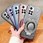 For Redmi Note 11 5G Plated Gradient Glitter Round Holder TPU Phone Case(Silver) - 2
