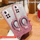 For Redmi Note 11 5G Plated Gradient Glitter Round Holder TPU Phone Case(Silver) - 3
