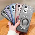 For Redmi 10 Plated Gradient Glitter Round Holder TPU Phone Case(Silver) - 2