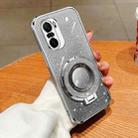 For Redmi K40 / K40 Pro Plated Gradient Glitter Round Holder TPU Phone Case(Silver) - 1