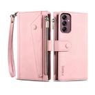 For Samsung Galaxy A17 5G ESEBLE Retro Frosted RFID Flip Leather Phone Case(Rose Gold) - 1