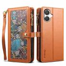 For Samsung Galaxy A06 5G ESEBLE Star Series Lanyard Zipper Wallet RFID Leather Case(Brown) - 1