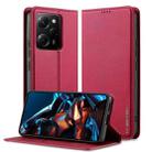 For Redmi Note 12 5G LC.IMEEKE L1 Series Frosted Fine Texture PU Phone Case(Red) - 1