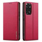 For Redmi Note 11 / 11S / 12S 4G LC.IMEEKE L1 Series Frosted Fine Texture PU Phone Case(Red) - 2