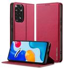 For Redmi Note 11 Pro 5G LC.IMEEKE L1 Series Frosted Fine Texture PU Phone Case(Red) - 1