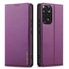 For Redmi Note 12 Pro 4G LC.IMEEKE L1 Series Frosted Fine Texture PU Phone Case(Purple) - 2