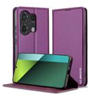 For Redmi Note 13 Pro 4G LC.IMEEKE L1 Series Frosted Fine Texture PU Phone Case(Purple) - 1