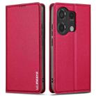 For Redmi Note 13 Pro 4G LC.IMEEKE L1 Series Frosted Fine Texture PU Phone Case(Red) - 2