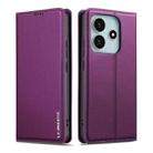 For Redmi Note 14 4G 164.84mm LC.IMEEKE L1 Series Frosted Fine Texture PU Phone Case(Purple) - 2