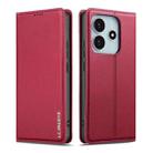 For Redmi Note 14 4G 164.84mm LC.IMEEKE L1 Series Frosted Fine Texture PU Phone Case(Red) - 2