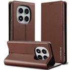 For Redmi Note 14 Pro 4G LC.IMEEKE L1 Series Frosted Fine Texture PU Phone Case(Brown) - 1