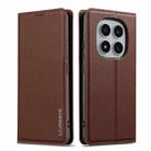 For Redmi Note 14 Pro 4G LC.IMEEKE L1 Series Frosted Fine Texture PU Phone Case(Brown) - 2