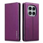 For Redmi Note 14 Pro 4G LC.IMEEKE L1 Series Frosted Fine Texture PU Phone Case(Purple) - 2
