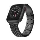 For Apple Watch SE 2023 44mm Hammered Half Bracelet Metal Watch Band(Black) - 1