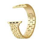 For Apple Watch SE 2023 44mm Hammered Half Bracelet Metal Watch Band(Gold) - 2