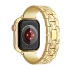 For Apple Watch SE 2023 44mm Hammered Half Bracelet Metal Watch Band(Gold) - 3