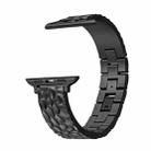 For Apple Watch Ultra 2 49mm Hammered Half Bracelet Metal Watch Band(Black) - 2