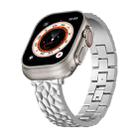 For Apple Watch Ultra 2 49mm Hammered Half Bracelet Metal Watch Band(Silver) - 1