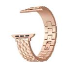 For Apple Watch Series 9 45mm Hammered Half Bracelet Metal Watch Band(Rose Gold) - 2