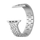 For Apple Watch Series 9 45mm Hammered Half Bracelet Metal Watch Band(Silver) - 2