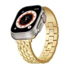 For Apple Watch Ultra 49mm Hammered Half Bracelet Metal Watch Band(Gold) - 1