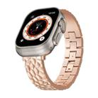 For Apple Watch Ultra 49mm Hammered Half Bracelet Metal Watch Band(Rose Gold) - 1