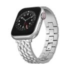 For Apple Watch Series 8 45mm Hammered Half Bracelet Metal Watch Band(Silver) - 1