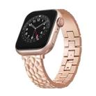 For Apple Watch SE 2022 40mm Hammered Half Bracelet Metal Watch Band(Rose Gold) - 1