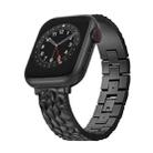 For Apple Watch SE 2022 44mm Hammered Half Bracelet Metal Watch Band(Black) - 1