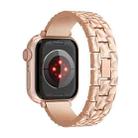 For Apple Watch SE 44mm Hammered Half Bracelet Metal Watch Band(Rose Gold) - 3