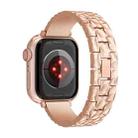 For Apple Watch Series 6 44mm Hammered Half Bracelet Metal Watch Band(Rose Gold) - 3