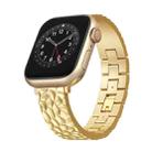 For Apple Watch Series 5 44mm Hammered Half Bracelet Metal Watch Band(Gold) - 1