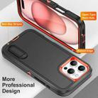 For iPhone 16 Pro Max Rugged PC + Silicone Phone Case with Holder(Black+Orange) - 3