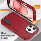 For iPhone 16 Pro Max Rugged PC + Silicone Phone Case with Holder(Red+Black) - 3