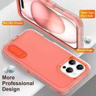 For iPhone 16 Pro Rugged PC + Silicone Phone Case with Holder(Transparent+Orange) - 3