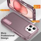 For iPhone 16 Pro Rugged PC + Silicone Phone Case with Holder(Purple+Pink) - 3