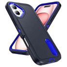 For iPhone 16 Plus Rugged PC + Silicone Phone Case with Holder(Dark Blue+Royal Blue) - 2