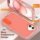 For iPhone 16 Plus Rugged PC + Silicone Phone Case with Holder(Transparent+Orange) - 3