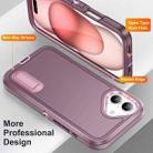 For iPhone 16 Plus Rugged PC + Silicone Phone Case with Holder(Purple+Pink) - 3