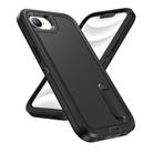 For iPhone 16e Rugged PC + Silicone Phone Case with Holder(Black) - 2