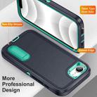 For iPhone 16e Rugged PC + Silicone Phone Case with Holder(Dark Blue+Light Green) - 3