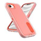 For iPhone 16e Rugged PC + Silicone Phone Case with Holder(Transparent+Orange) - 2