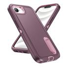 For iPhone 16e Rugged PC + Silicone Phone Case with Holder(Purple+Pink) - 2
