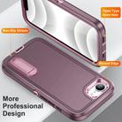 For iPhone 16e Rugged PC + Silicone Phone Case with Holder(Purple+Pink) - 3