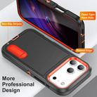 For iPhone 17 Pro Max Rugged PC + Silicone Phone Case with Holder(Black+Orange) - 3