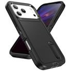 For iPhone 17 Pro Max Rugged PC + Silicone Phone Case with Holder(Black) - 2