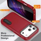 For iPhone 17 Pro Max Rugged PC + Silicone Phone Case with Holder(Red+Black) - 3