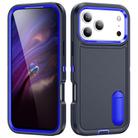 For iPhone 17 Pro Max Rugged PC + Silicone Phone Case with Holder(Dark Blue+Royal Blue) - 1