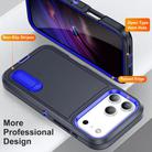 For iPhone 17 Pro Max Rugged PC + Silicone Phone Case with Holder(Dark Blue+Royal Blue) - 3