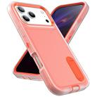 For iPhone 17 Pro Max Rugged PC + Silicone Phone Case with Holder(Transparent+Orange) - 2